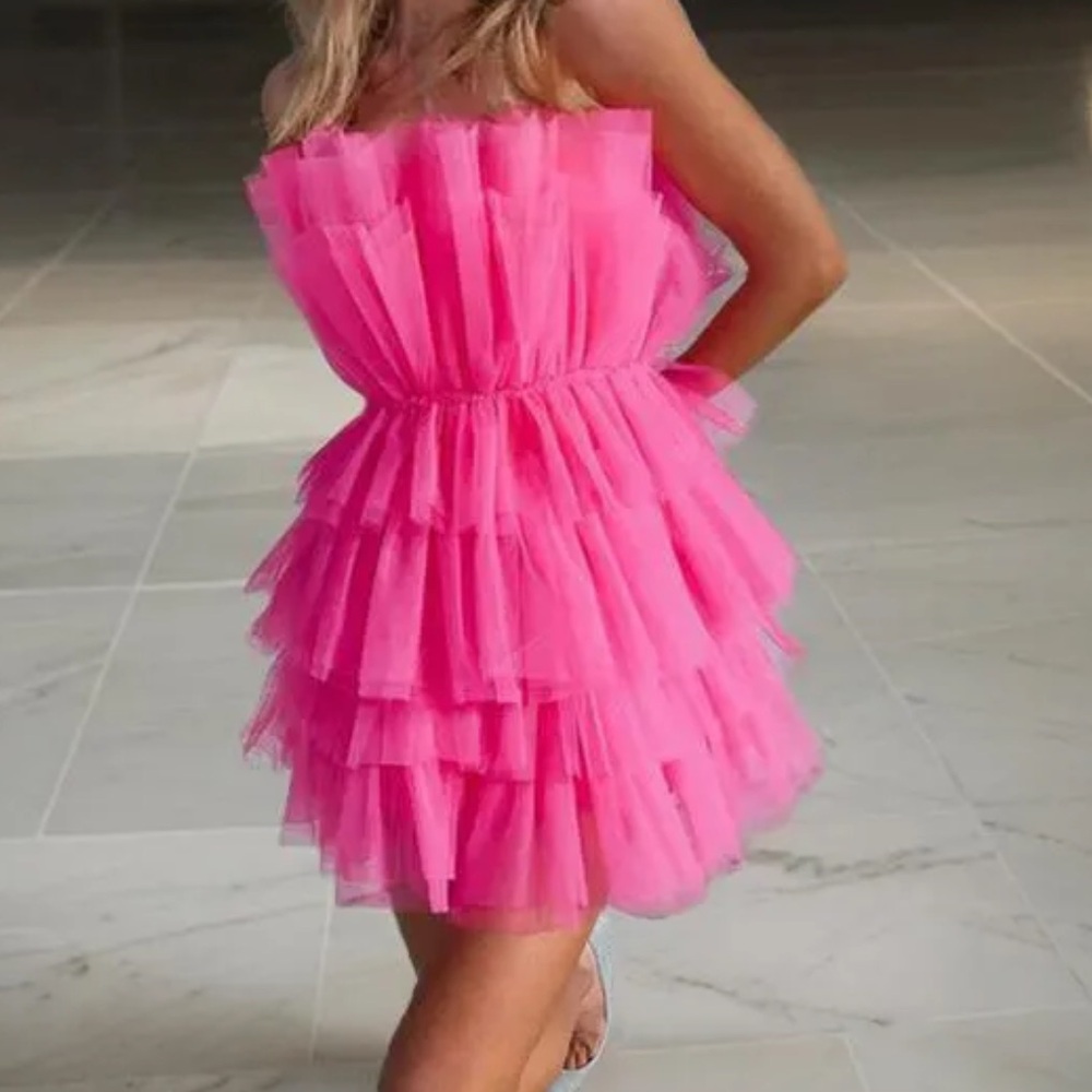 Vibrant Pink Layered Dress